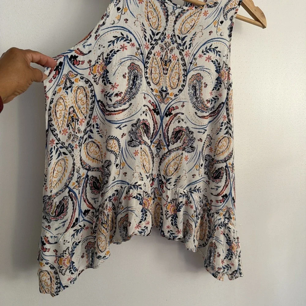 Womens sz XL Francesca's Miami Hippie/Boho Shirt Asymetrical hem